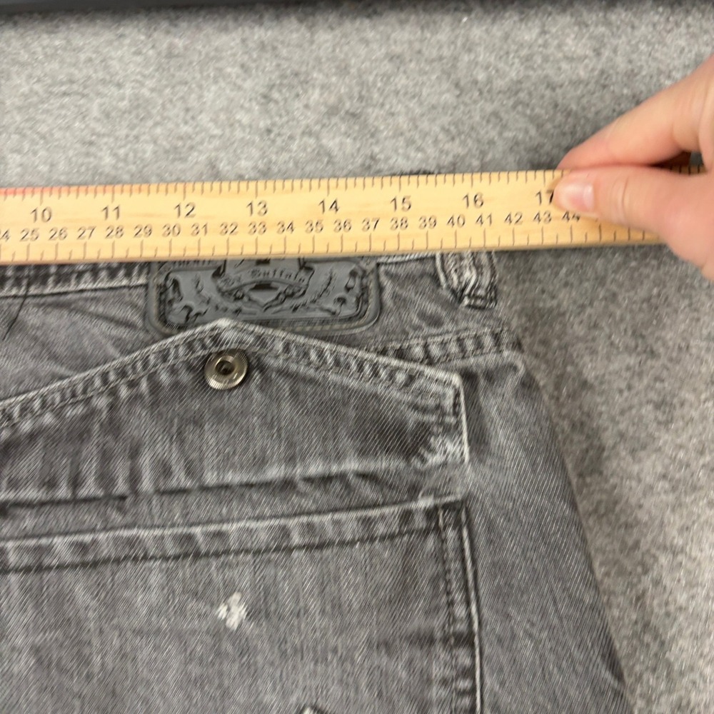 Buffalo David Bitton Daran Jeans Mens 30x32 Slim Straight Grey Faded Distressed - Picture 12 of 16